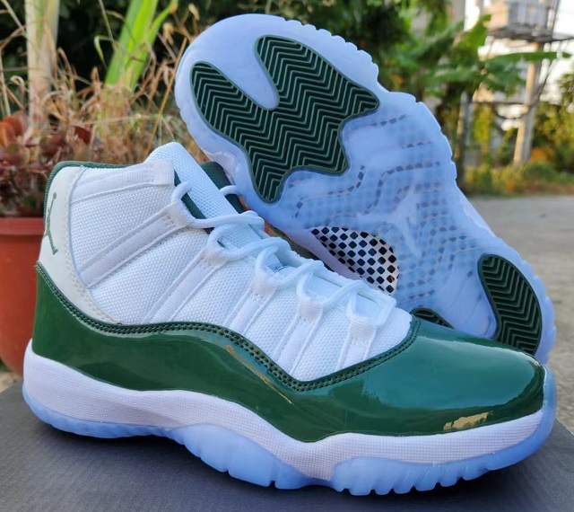 Air Jordan 11 Retro White Green [Cheap Jordans Shoes 11 129]